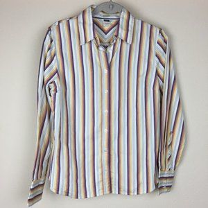 J Crew Button Up Colorful Striped Shirt M slim fit